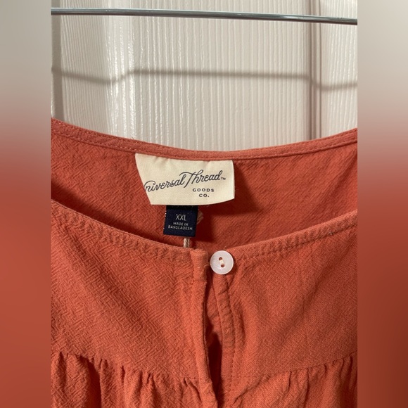 NWT UNIVERSAL THREADS Apricot Orange Flutter Sleeve Button Down Dress Size XXL - Picture 6 of 9